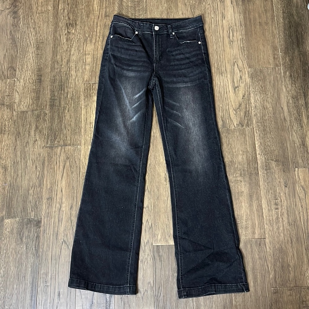 Black straight jeans